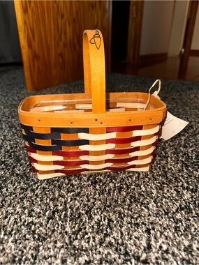 Signed Longaberger Candle Flag Basket